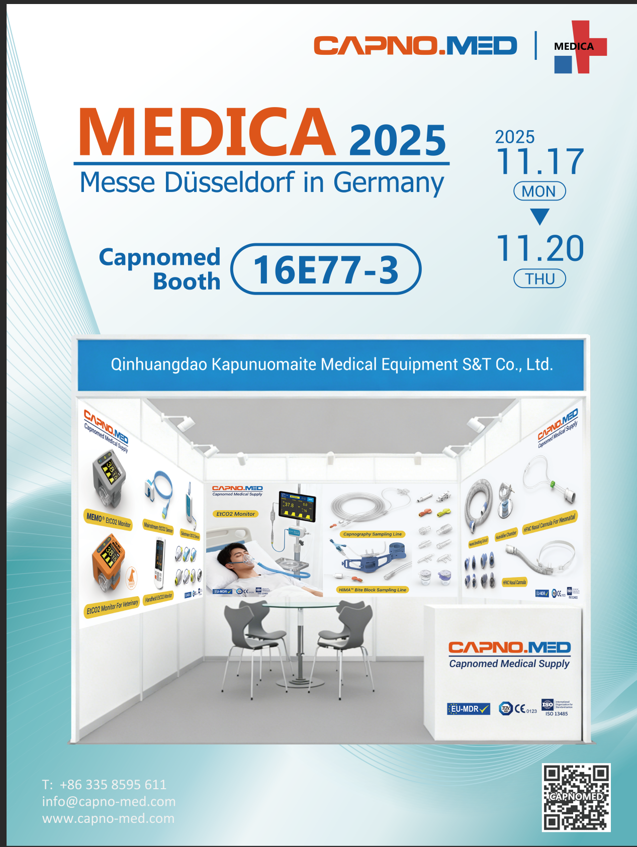 Welcome to visit CAPNOMED Booth at MEDICA FAIR 2025 Welcome to visit CAPNOMED Booth at MEDICA FAIR 2025